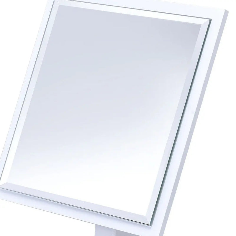 9" White Wood Square Freestanding Framed Makeup Shaving Tabletop Mirror Homeroots Bed & Bath