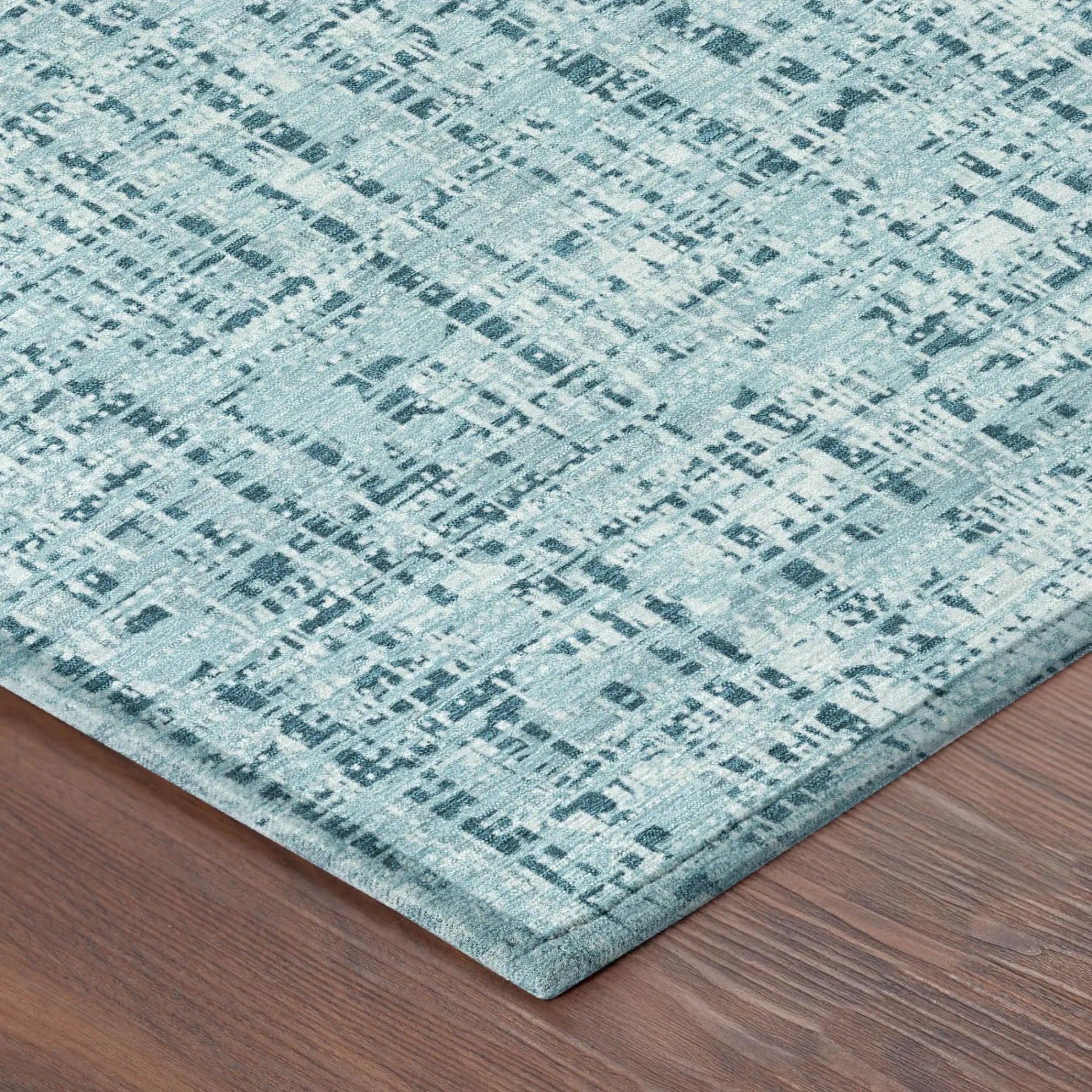 9' X 12' Aqua And Teal Blue Abstract Washable Indoor Outdoor Area Rug Homeroots Outdoor