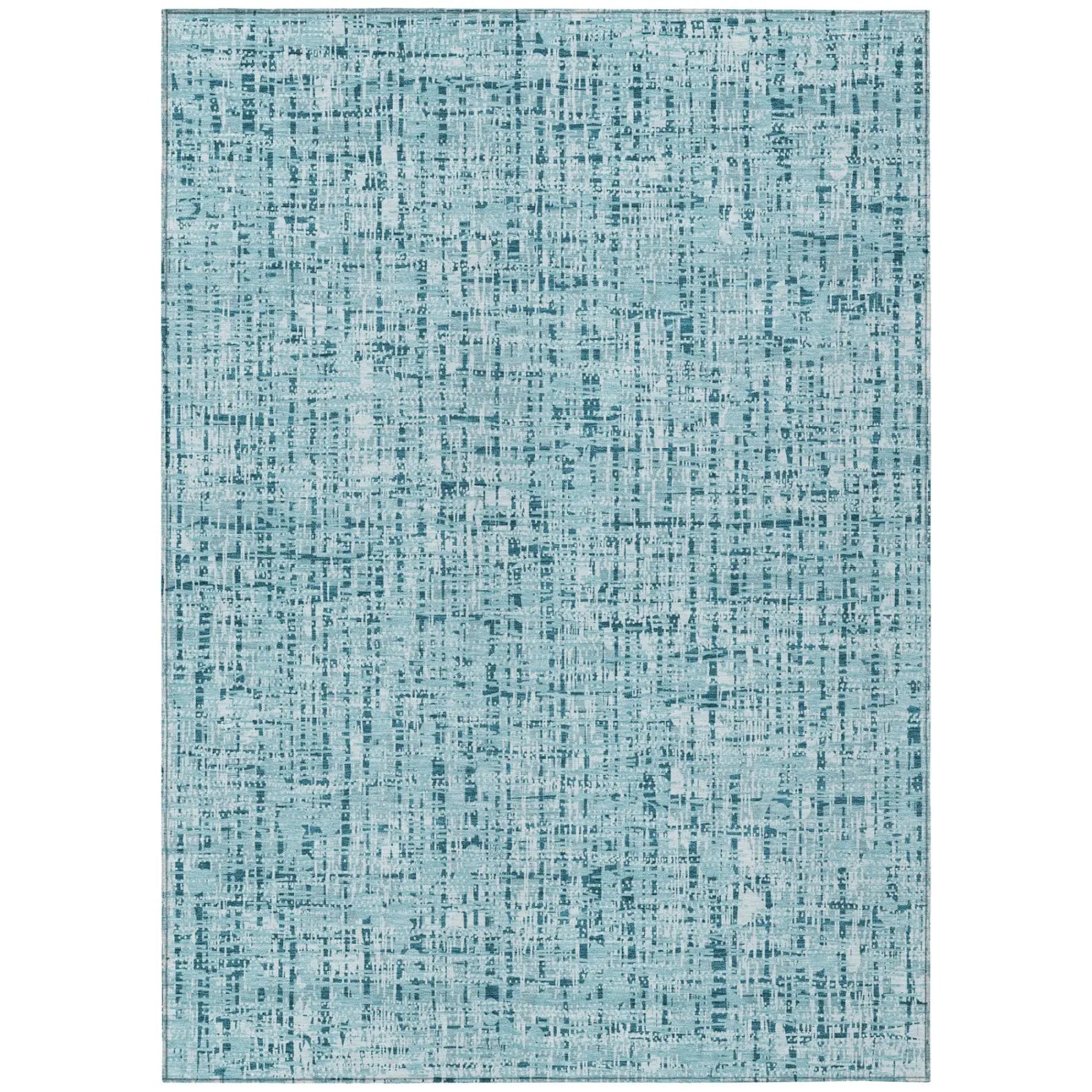9' X 12' Aqua And Teal Blue Abstract Washable Indoor Outdoor Area Rug Homeroots Outdoor