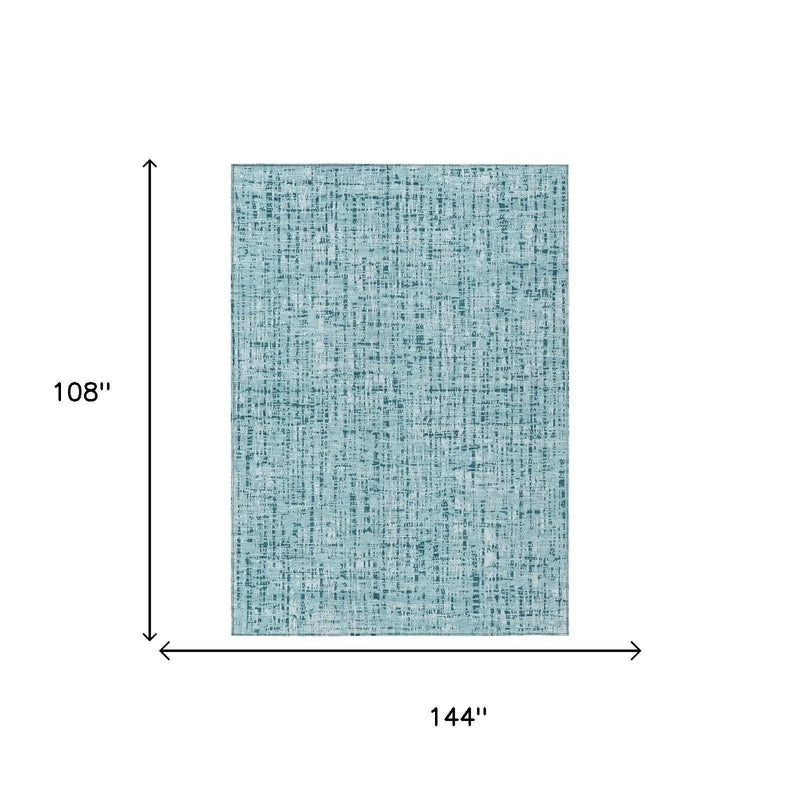 9' X 12' Aqua And Teal Blue Abstract Washable Indoor Outdoor Area Rug Homeroots Outdoor