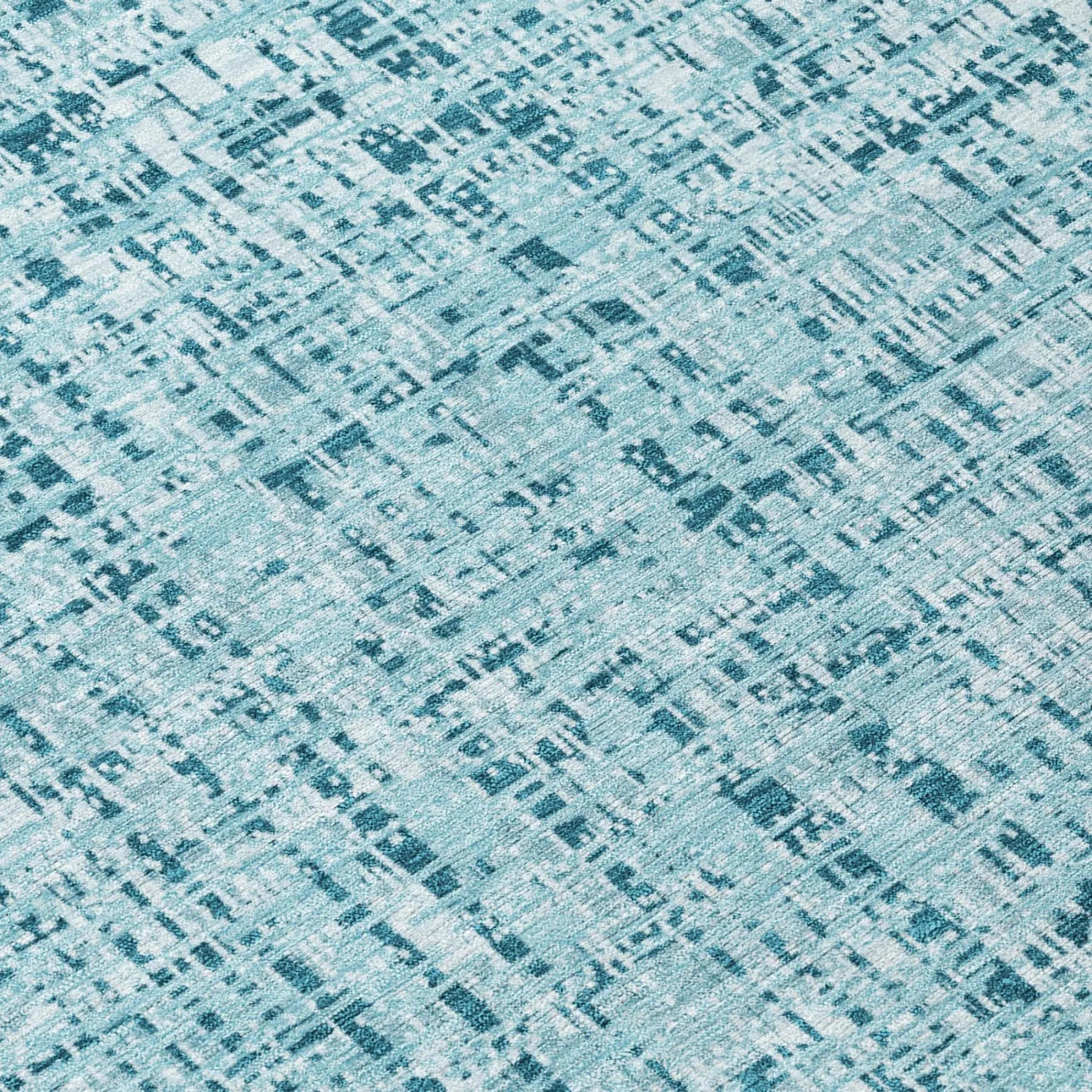 9' X 12' Aqua And Teal Blue Abstract Washable Indoor Outdoor Area Rug Homeroots Outdoor
