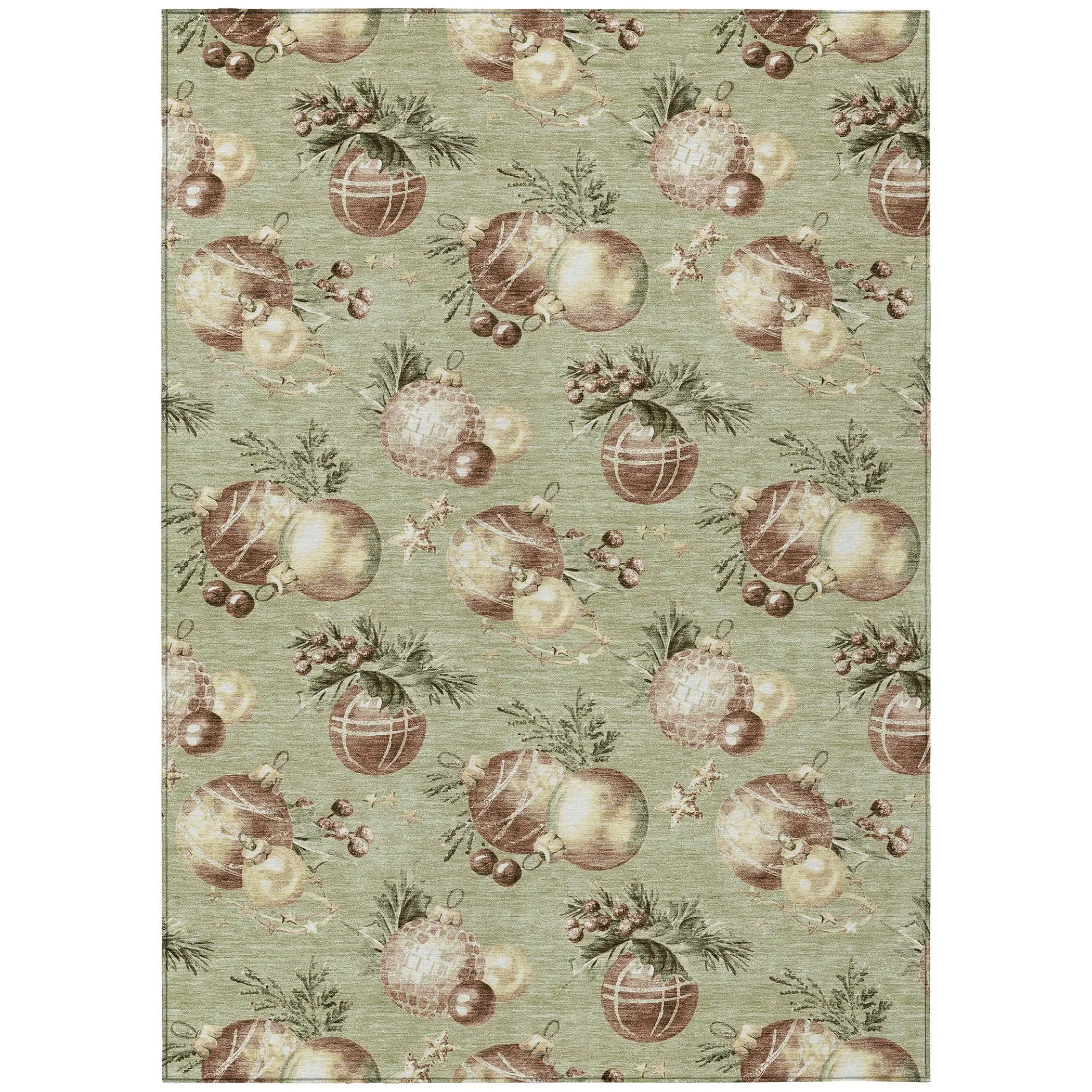 9' X 12' Artichoke Green Brown And Beige Stars Washable Indoor Outdoor Area Rug Homeroots Outdoor
