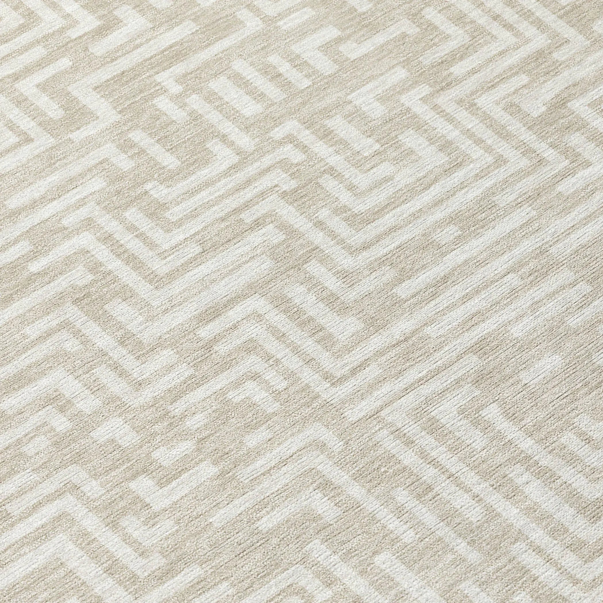 9' X 12' Beige And Blue Geometric Washable Indoor Outdoor Area Rug Homeroots Outdoor