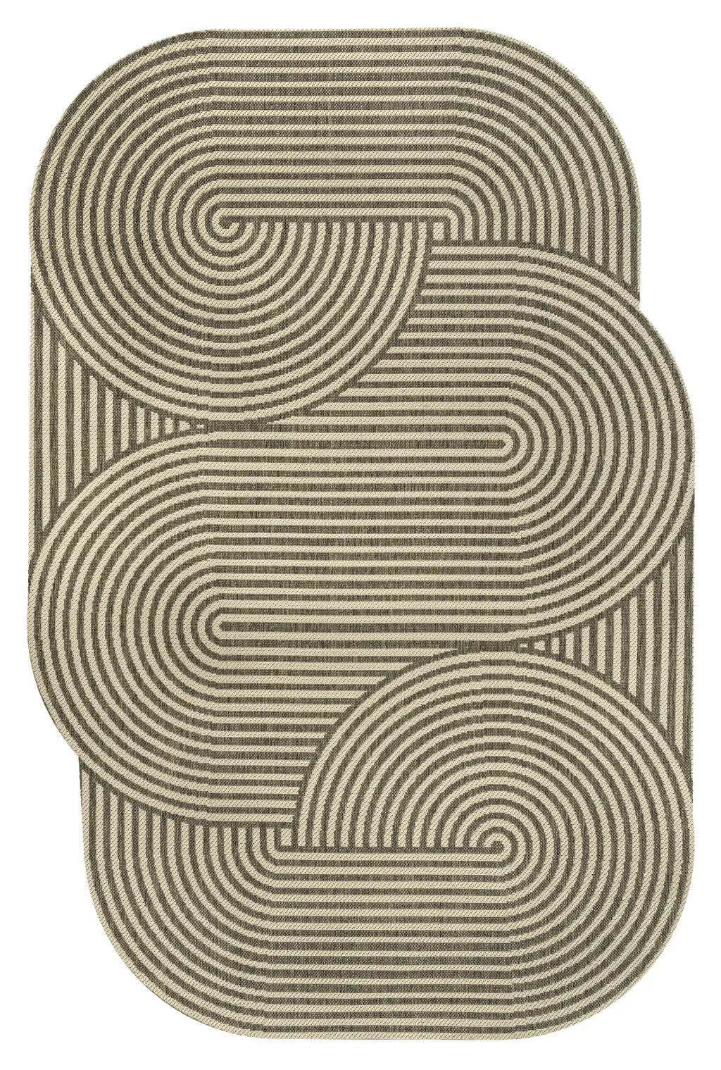 9' X 12' Beige And Brown Abstract Indoor Outdoor Area Rug Homeroots Outdoor