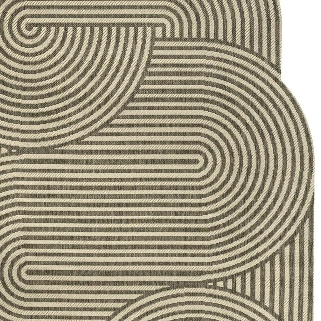 9' X 12' Beige And Brown Abstract Indoor Outdoor Area Rug Homeroots Outdoor