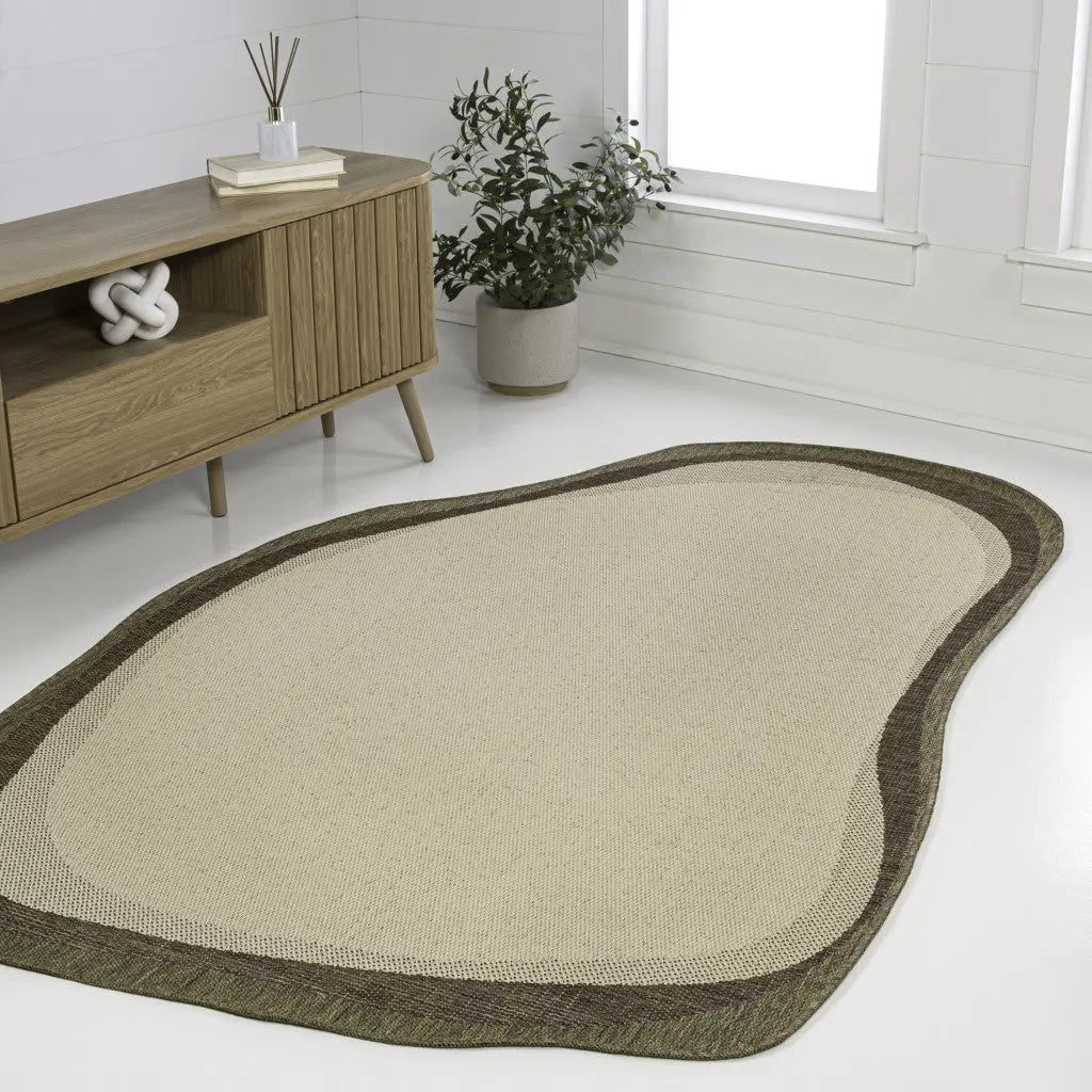 9' X 12' Beige And Brown Abstract Indoor Outdoor Area Rug Homeroots Outdoor