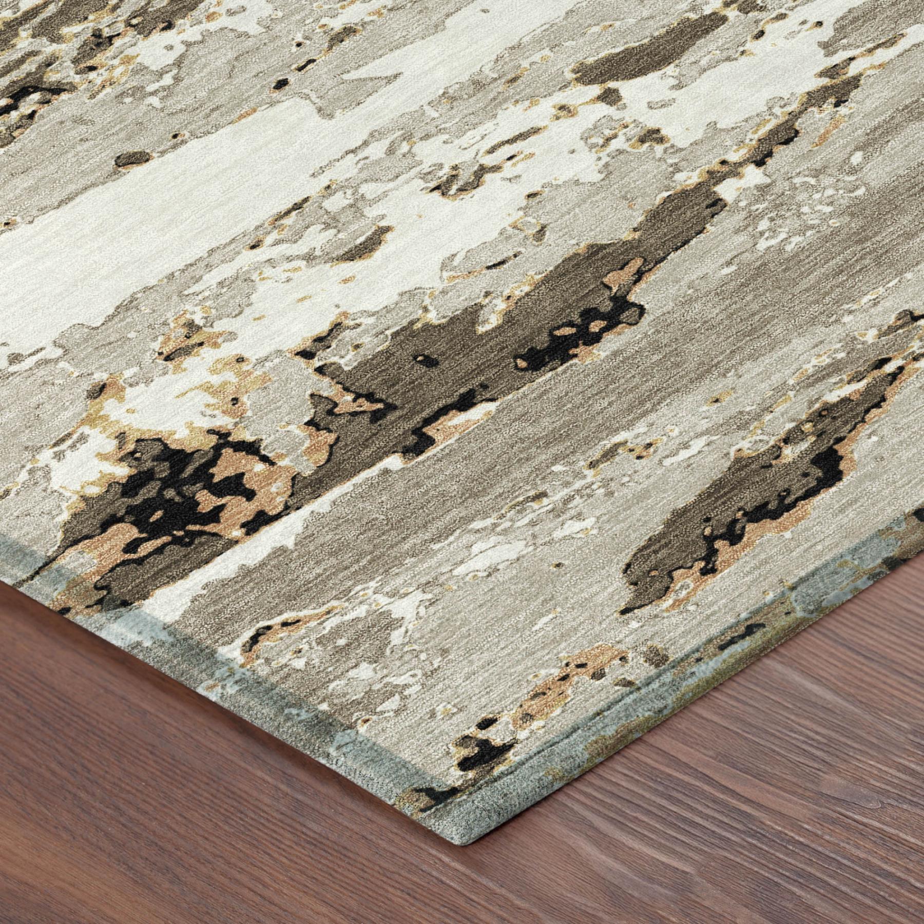 9' X 12' Beige And Brown Abstract Washable Indoor Outdoor Area Rug Homeroots Outdoor