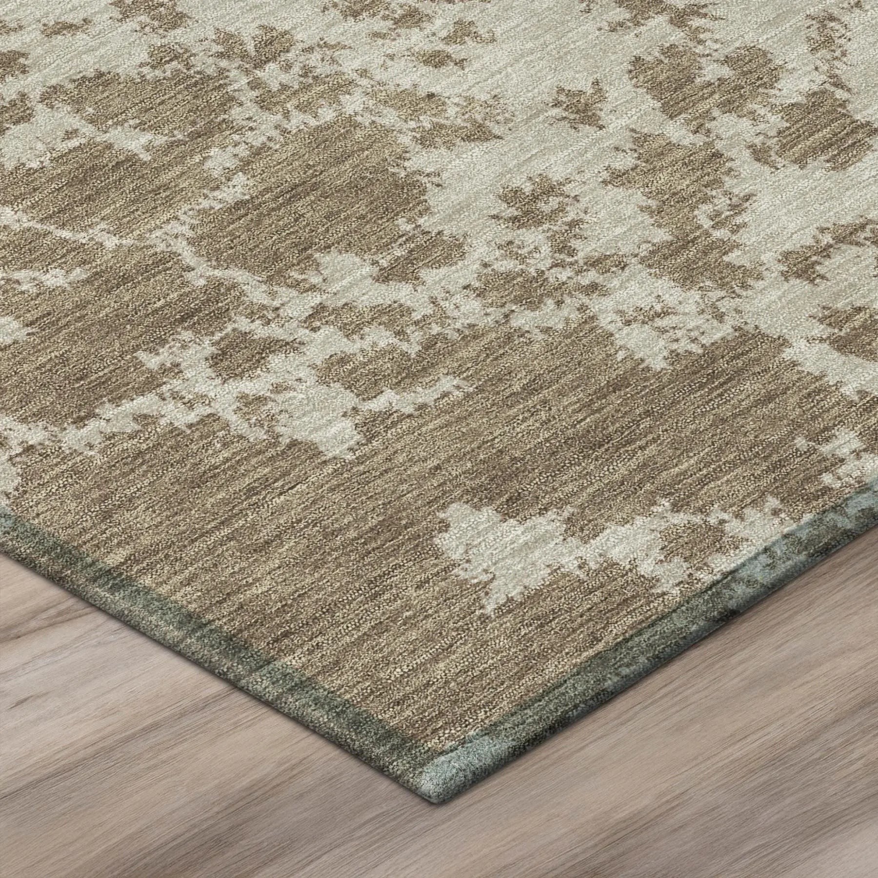 9' X 12' Beige And Brown Abstract Washable Indoor Outdoor Area Rug Homeroots Outdoor