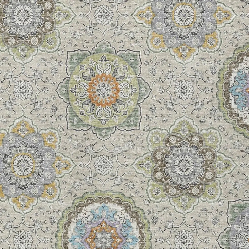 9' X 12' Beige And Brown Floral Medallion Washable Indoor Outdoor Area Rug Homeroots Outdoor
