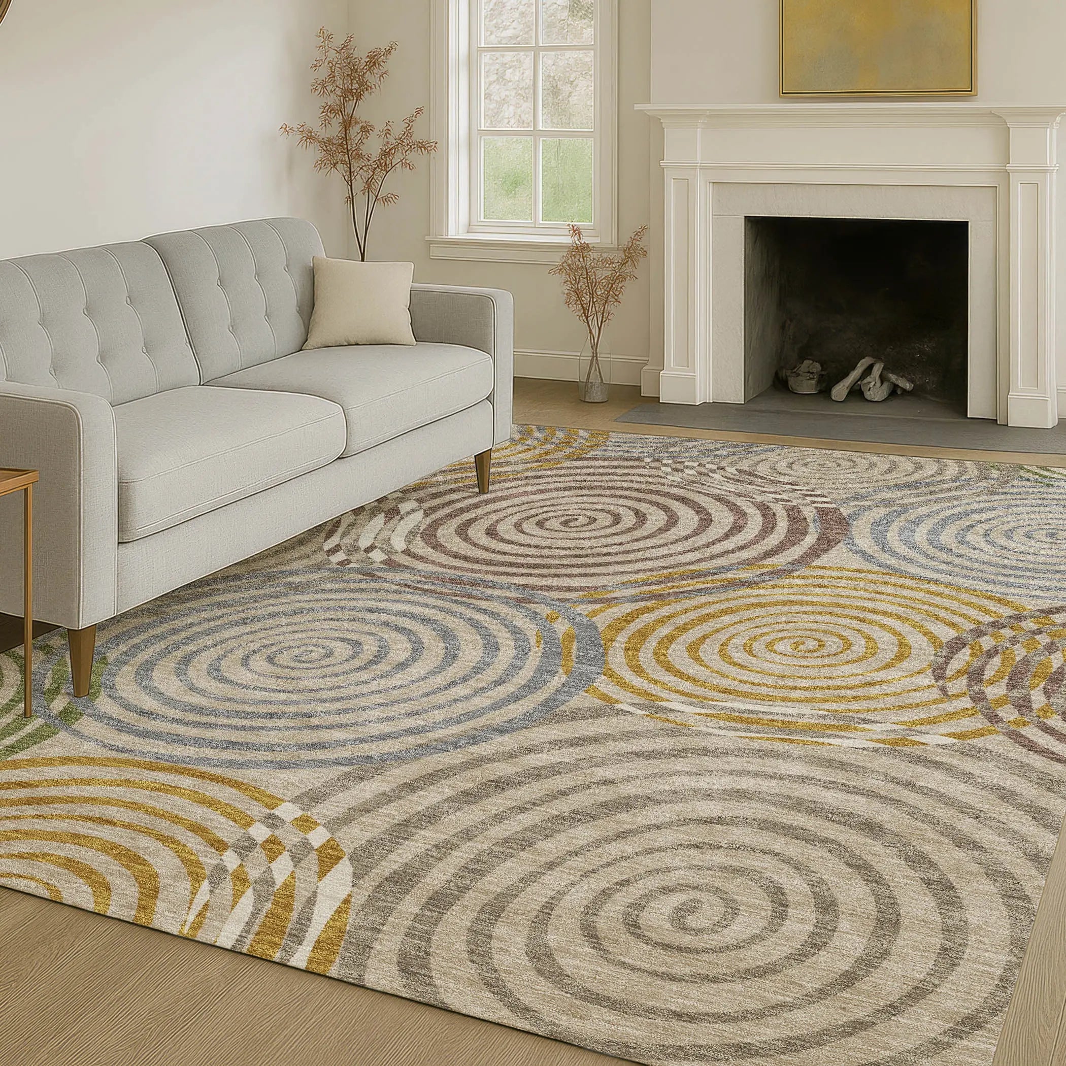 9' X 12' Beige And Brown Geometric Washable Indoor Outdoor Area Rug Homeroots Outdoor
