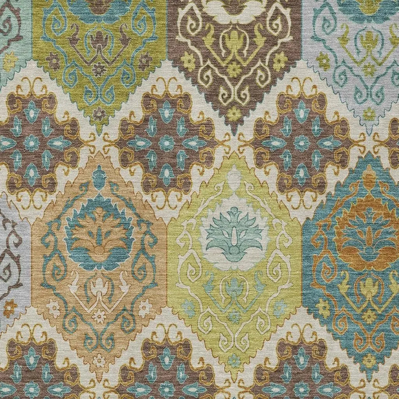 9' X 12' Beige And Brown Geometric Washable Indoor Outdoor Area Rug Homeroots Outdoor