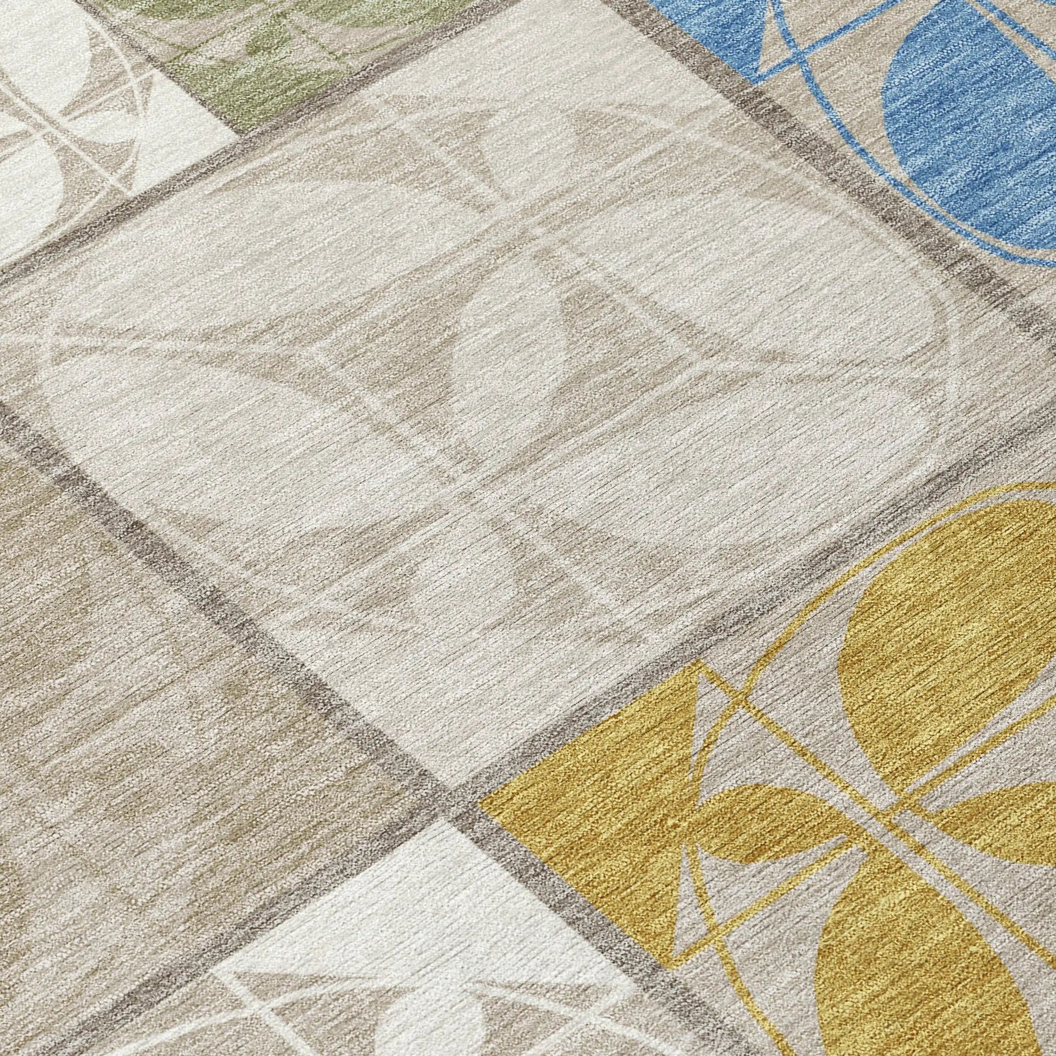 9' X 12' Beige And Brown Geometric Washable Indoor Outdoor Area Rug Homeroots Outdoor