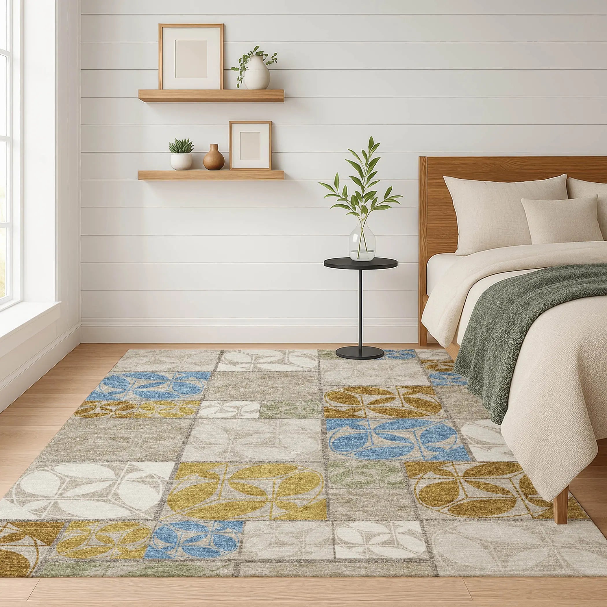 9' X 12' Beige And Brown Geometric Washable Indoor Outdoor Area Rug Homeroots Outdoor