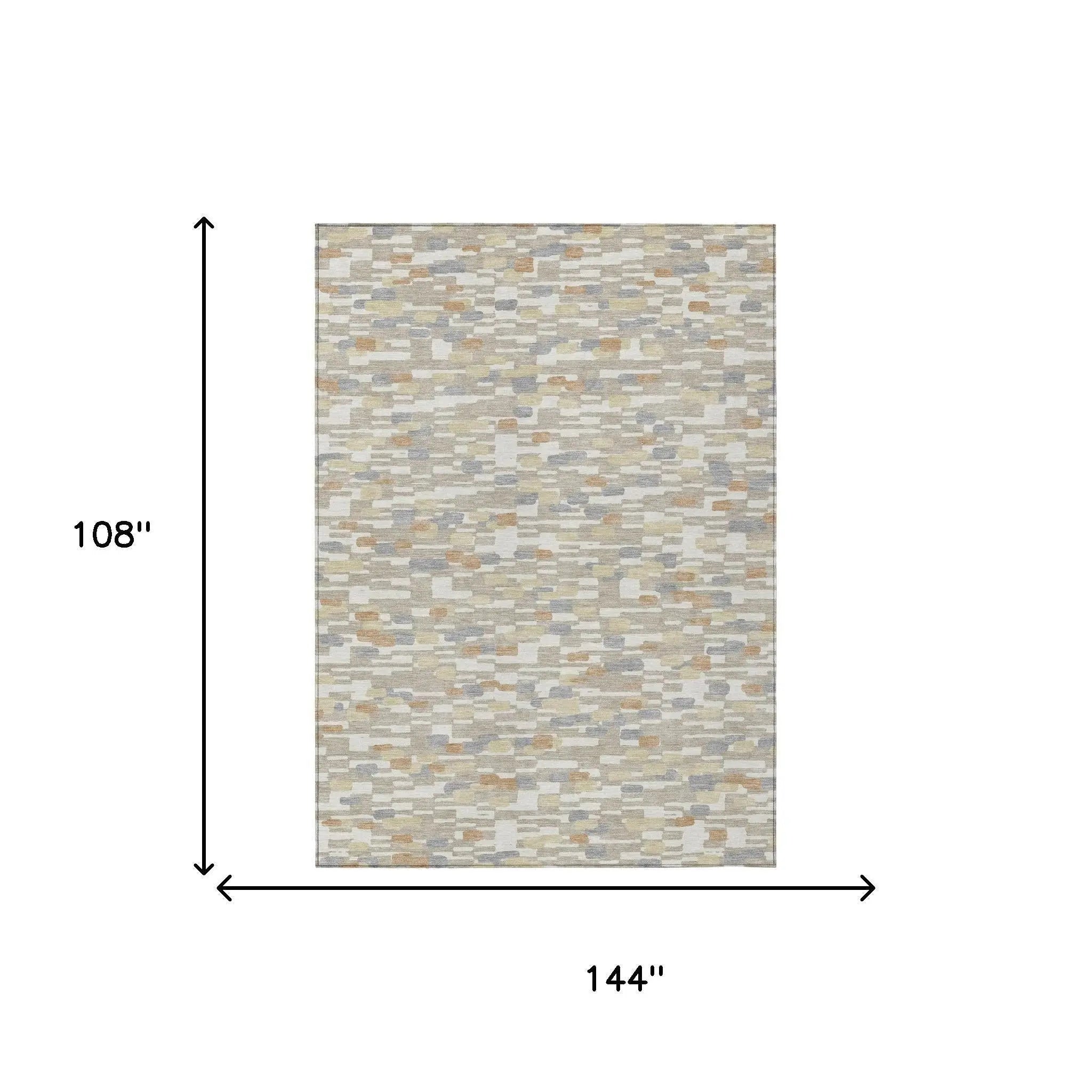 9' X 12' Beige And Brown Geometric Washable Indoor Outdoor Area Rug Homeroots Outdoor