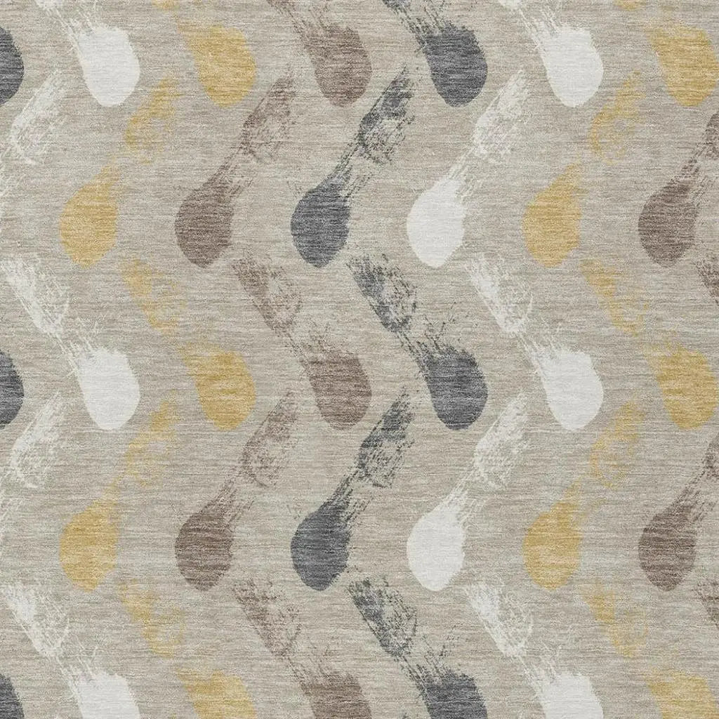 9' X 12' Beige And Brown Geometric Washable Indoor Outdoor Area Rug Homeroots Outdoor