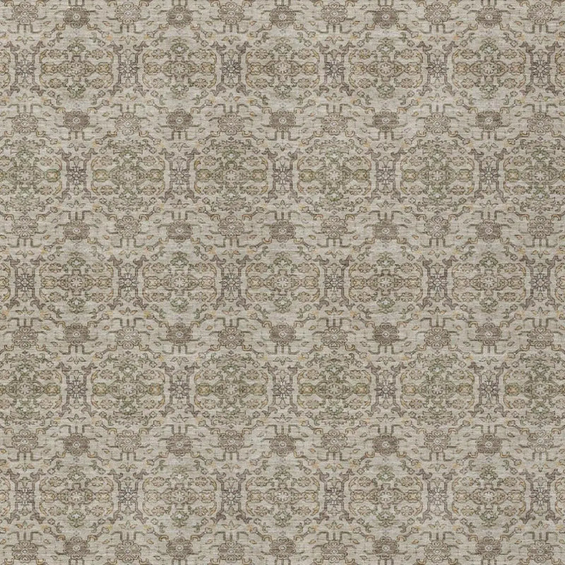 9' X 12' Beige And Brown Oriental Washable Indoor Outdoor Area Rug Homeroots Outdoor