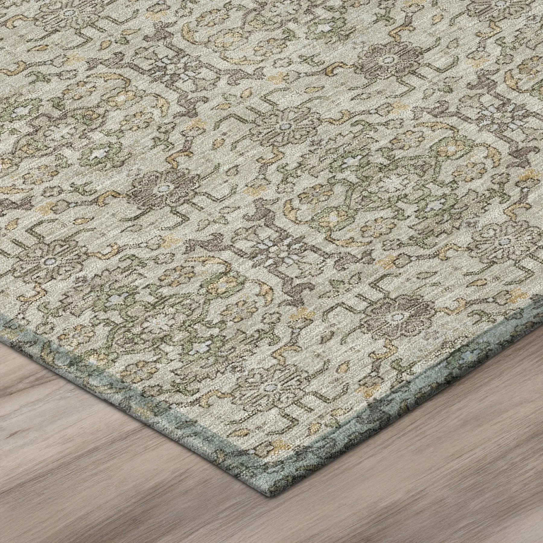 9' X 12' Beige And Brown Oriental Washable Indoor Outdoor Area Rug Homeroots Outdoor