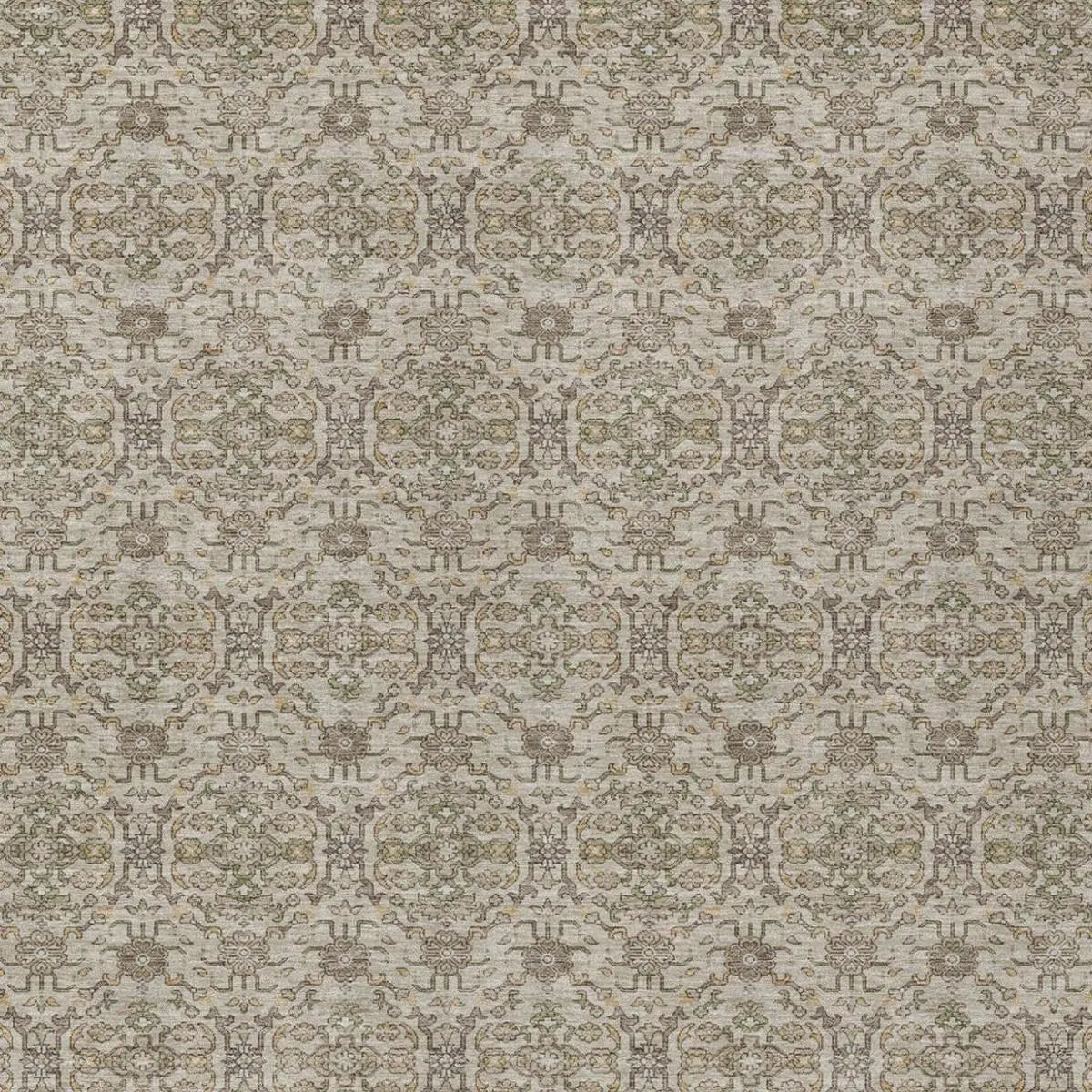 9' X 12' Beige And Brown Oriental Washable Indoor Outdoor Area Rug Homeroots Outdoor