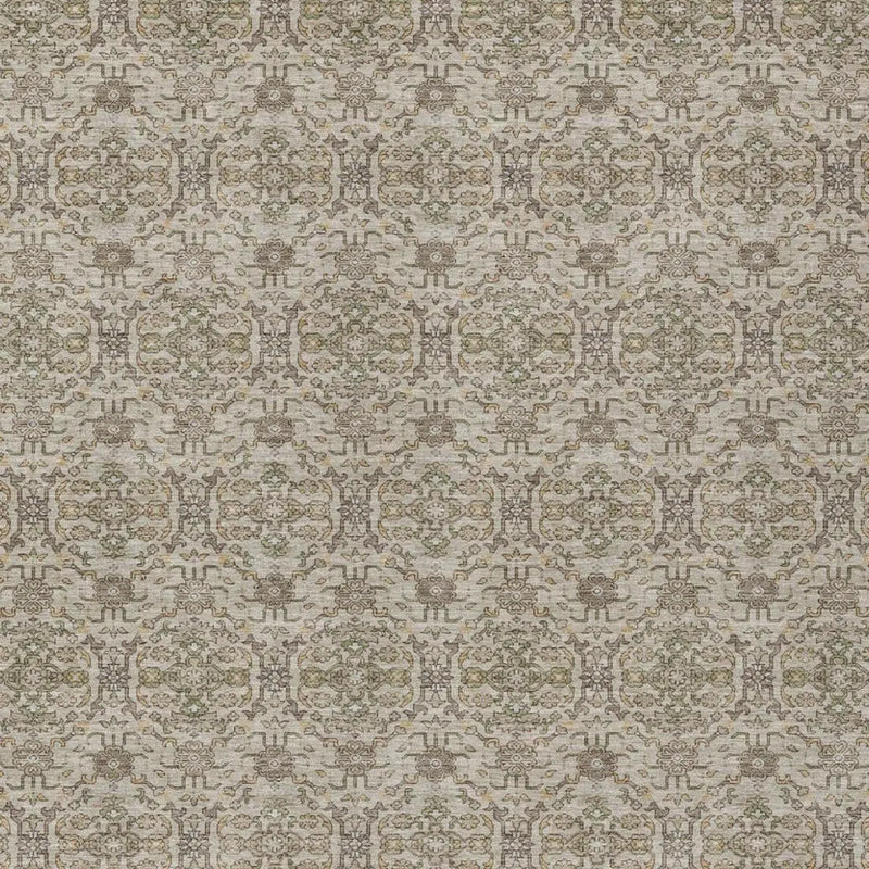 9' X 12' Beige And Brown Oriental Washable Indoor Outdoor Area Rug Homeroots Outdoor