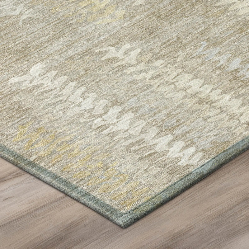 9' X 12' Beige And Brown Striped Washable Indoor Outdoor Area Rug Homeroots Outdoor