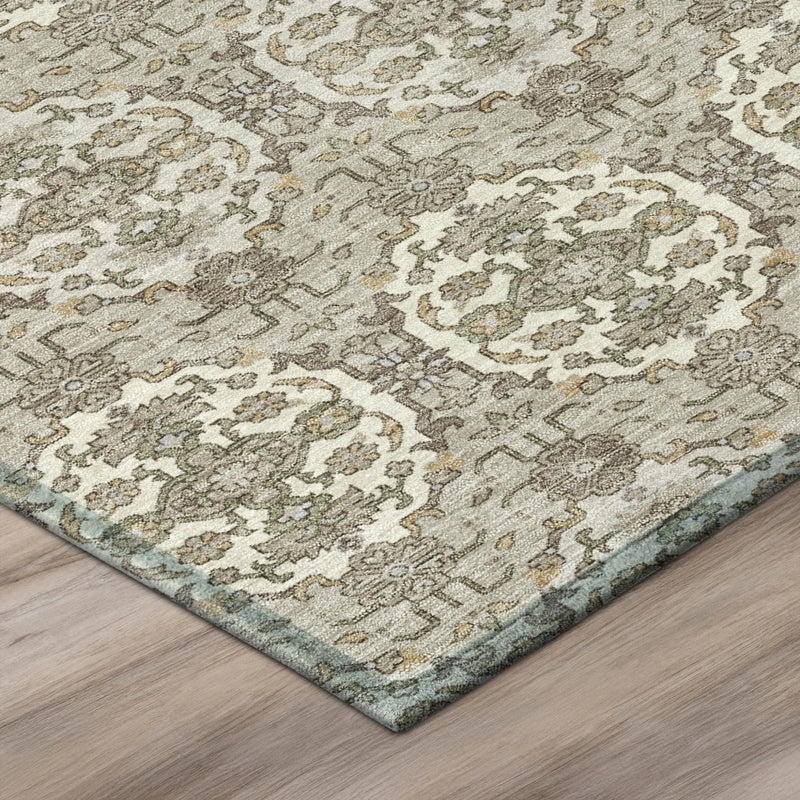 9' X 12' Beige And Brown Striped Washable Indoor Outdoor Area Rug Homeroots Outdoor