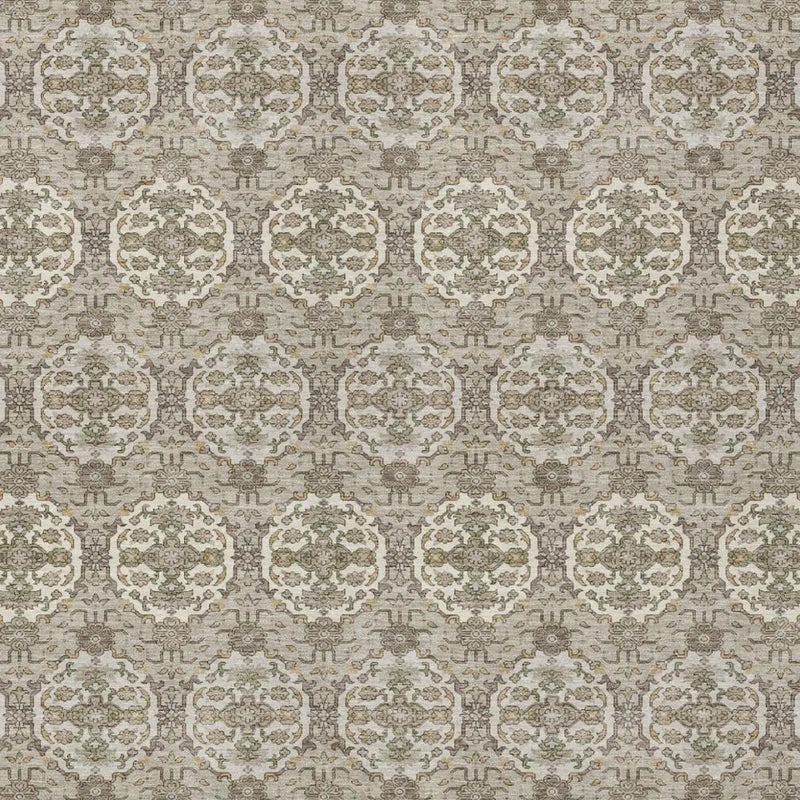 9' X 12' Beige And Brown Striped Washable Indoor Outdoor Area Rug Homeroots Outdoor