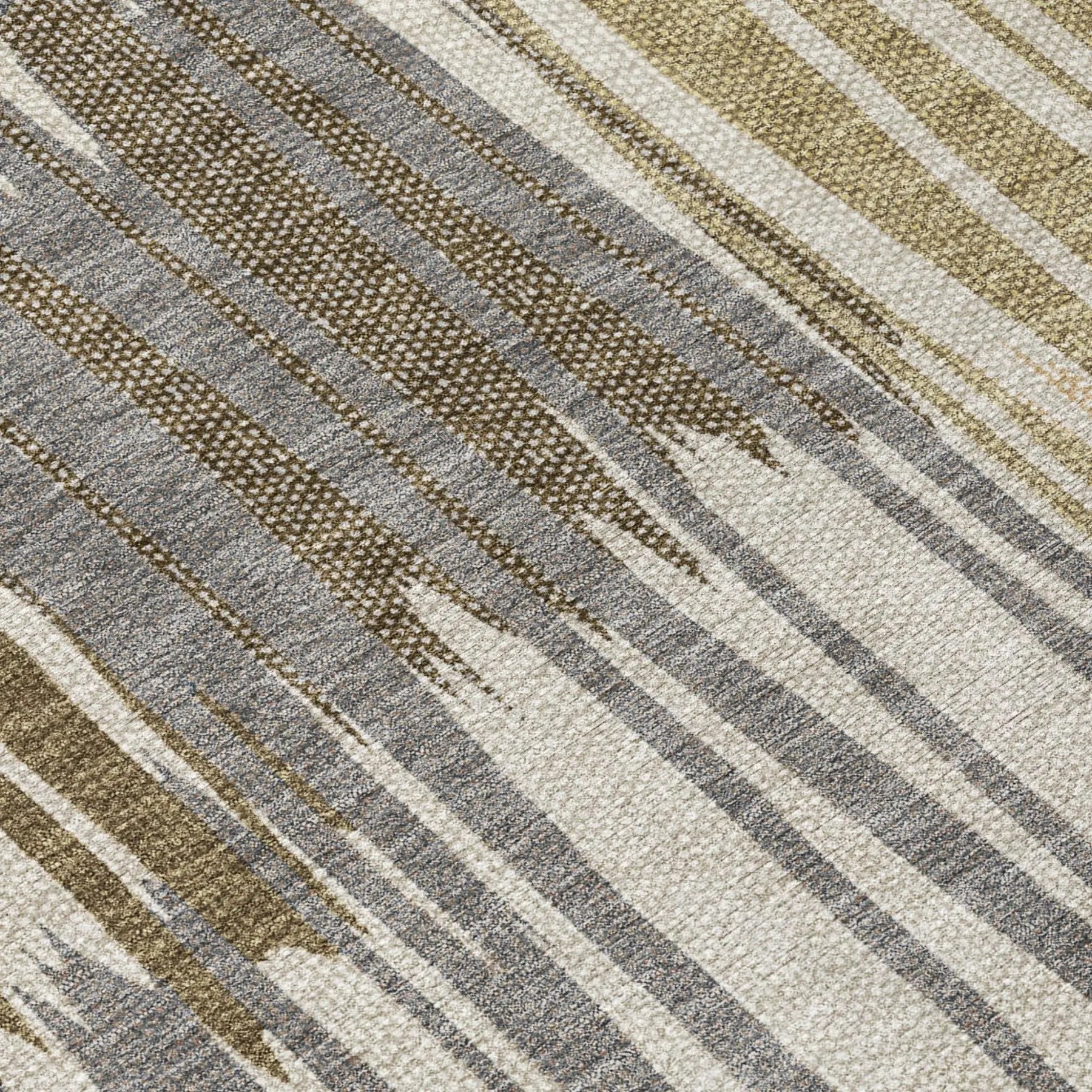 9' X 12' Beige And Brown Striped Washable Indoor Outdoor Area Rug Homeroots Outdoor