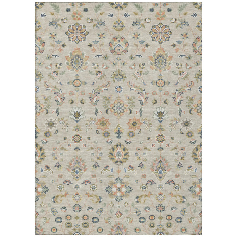 9' X 12' Beige And Copper Abstract Washable Indoor Outdoor Area Rug Homeroots Outdoor