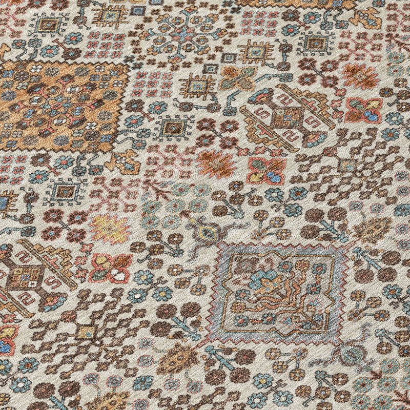 9' X 12' Beige And Copper Geometric Washable Indoor Outdoor Area Rug Homeroots Outdoor