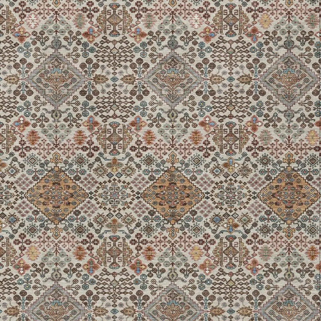 9' X 12' Beige And Copper Geometric Washable Indoor Outdoor Area Rug Homeroots Outdoor