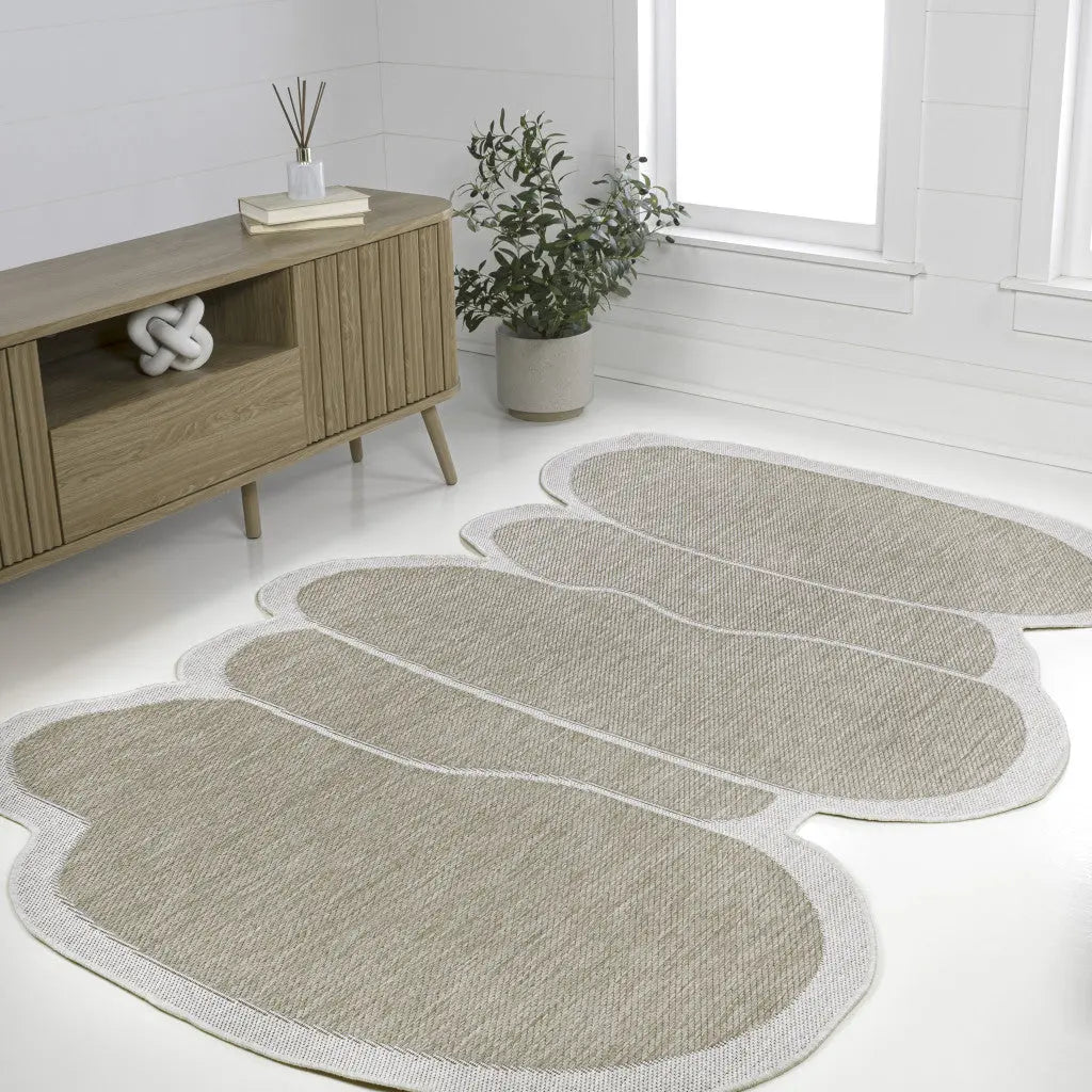 9' X 12' Beige And Cream Medallion Indoor Outdoor Area Rug Homeroots Outdoor