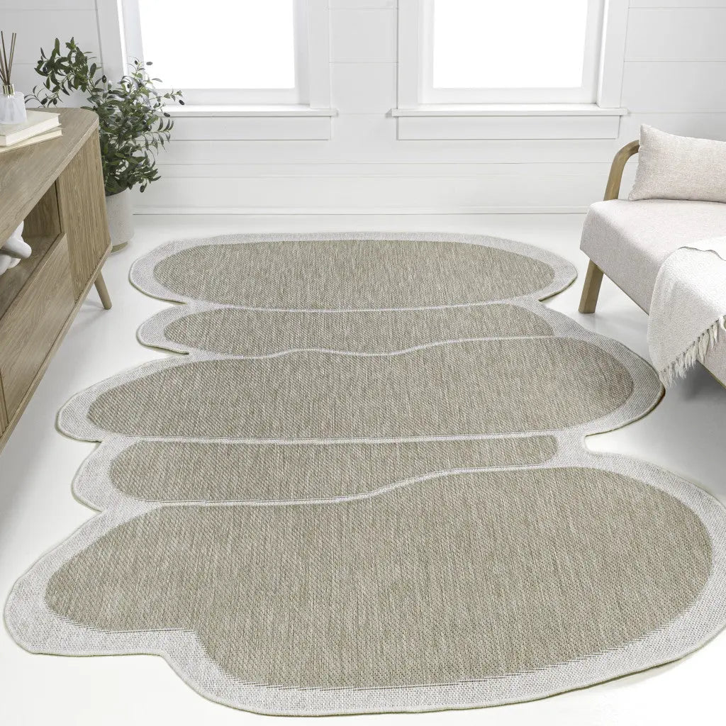 9' X 12' Beige And Cream Medallion Indoor Outdoor Area Rug Homeroots Outdoor