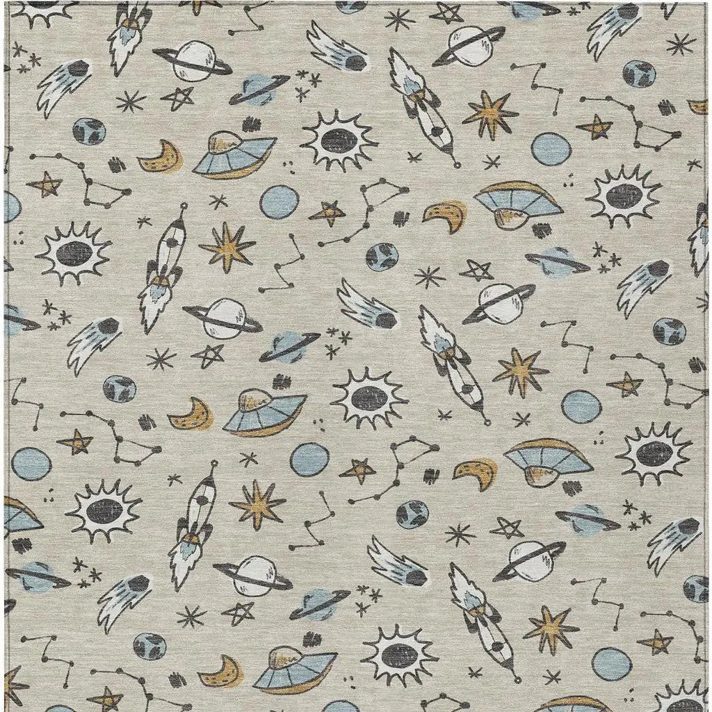 9' X 12' Beige And Gray Animal Print Washable Indoor Outdoor Area Rug Homeroots Outdoor