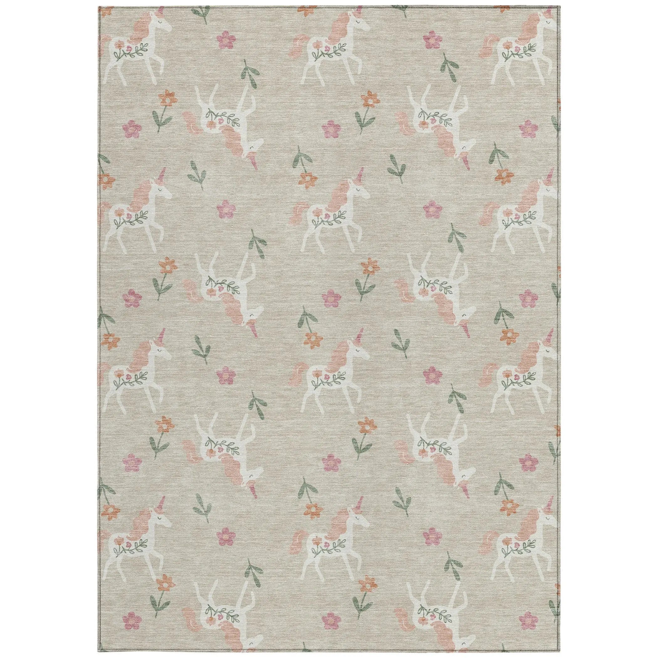 9' X 12' Beige And Gray Floral Washable Indoor Outdoor Area Rug Homeroots Outdoor