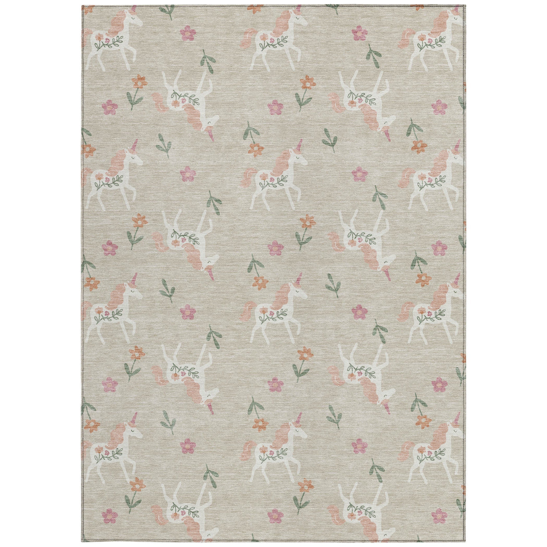 9' X 12' Beige And Gray Floral Washable Indoor Outdoor Area Rug Homeroots Outdoor