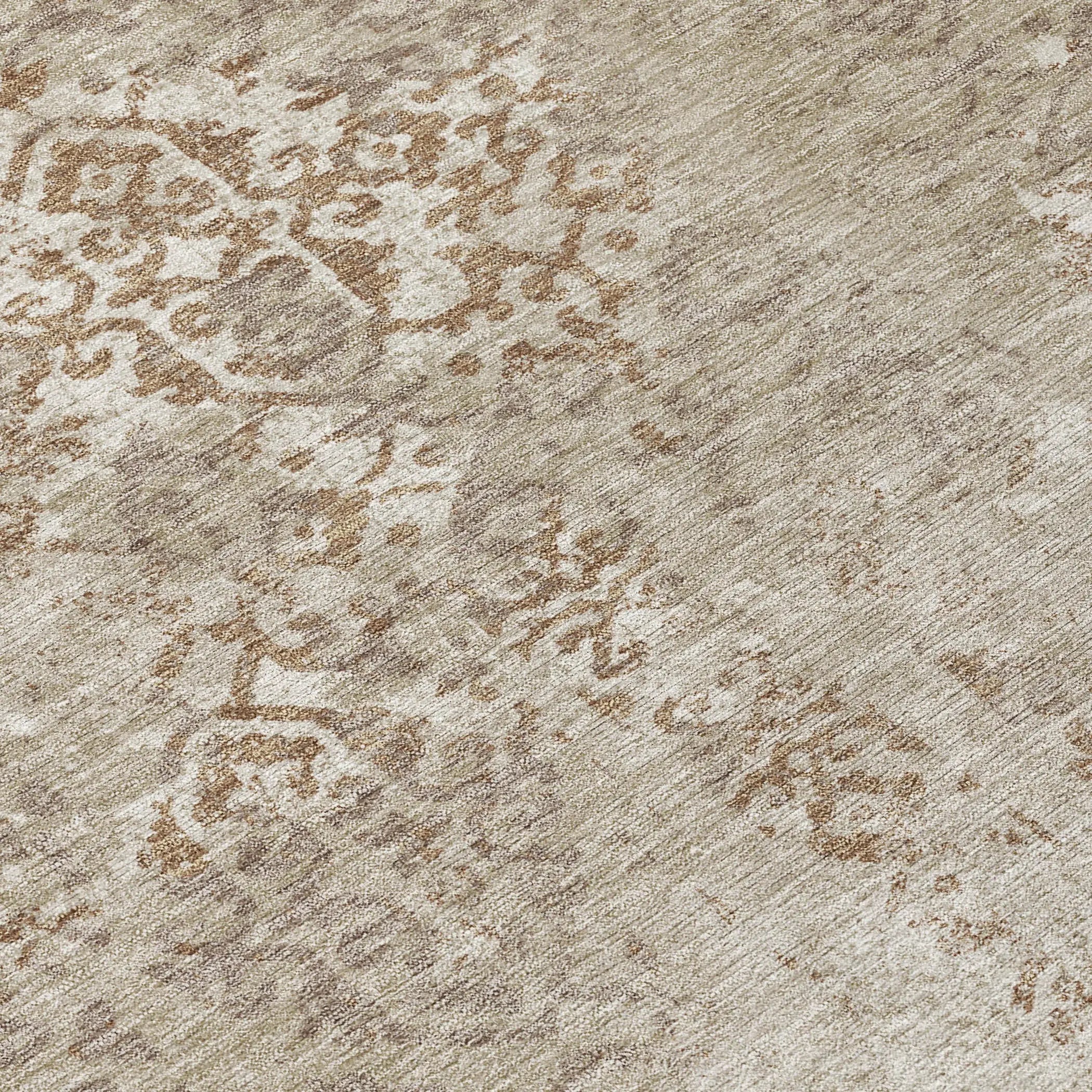 9' X 12' Beige And Gray Oriental Washable Indoor Outdoor Area Rug Homeroots Outdoor
