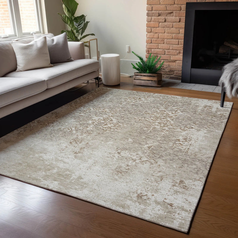 9' X 12' Beige And Gray Oriental Washable Indoor Outdoor Area Rug Homeroots Outdoor