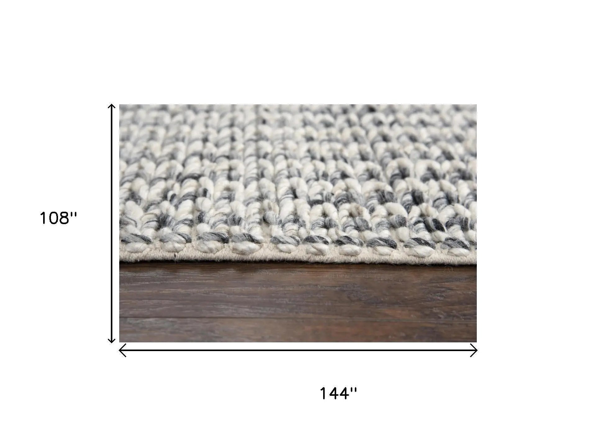 9' X 12' Beige And Gray Wool Hand Woven Area Rug Homeroots Home Decor