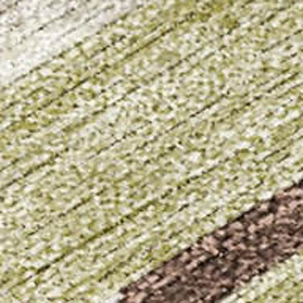 9' X 12' Beige And Green Tribal Washable Indoor Outdoor Area Rug Homeroots Outdoor