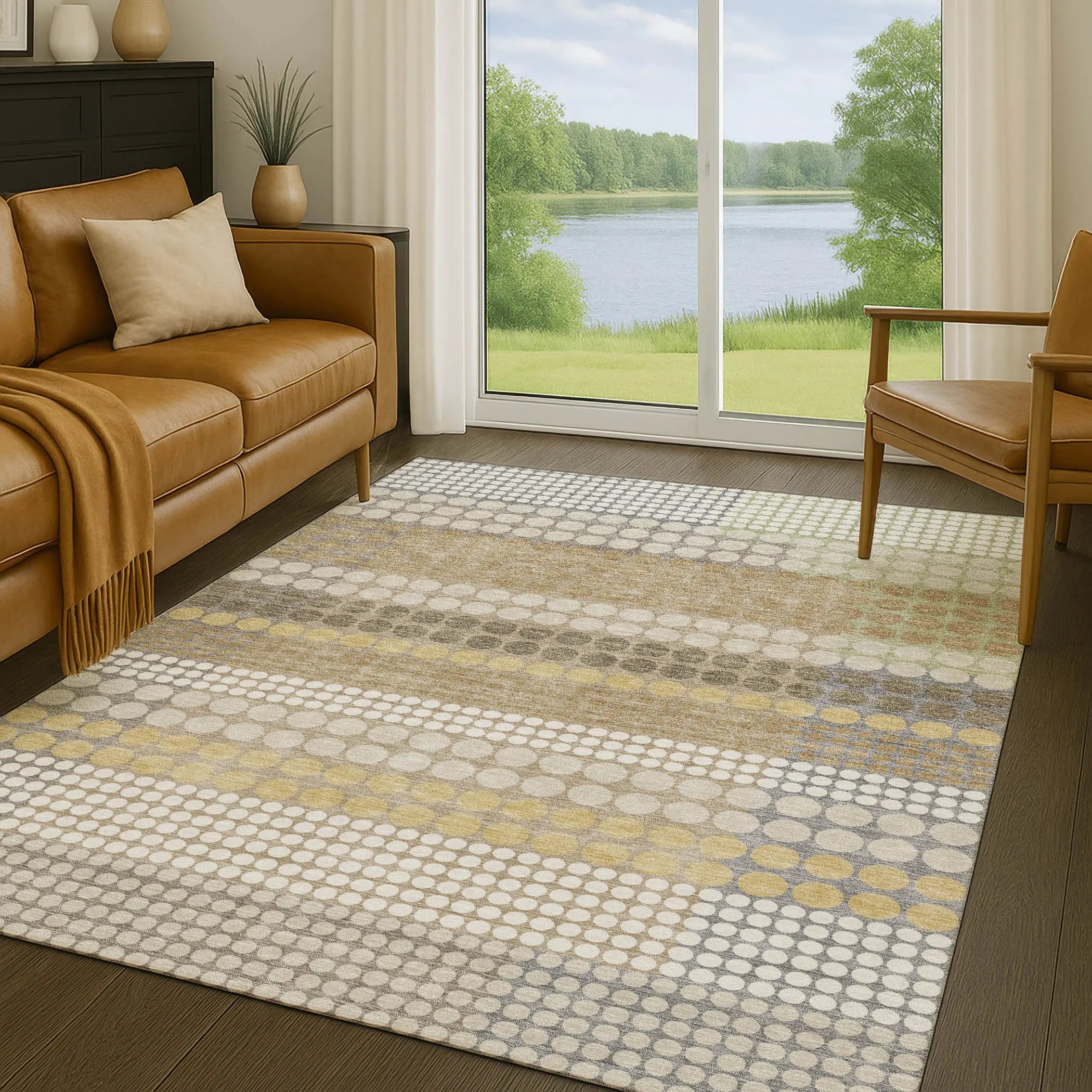 9' X 12' Beige And Ivory Geometric Washable Indoor Outdoor Area Rug Homeroots Outdoor