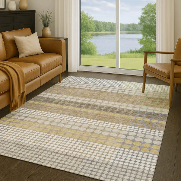 9' X 12' Beige And Ivory Geometric Washable Indoor Outdoor Area Rug Homeroots Outdoor