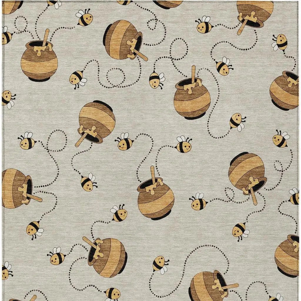 9' X 12' Beige And Ivory Geometric Washable Indoor Outdoor Area Rug Homeroots Outdoor