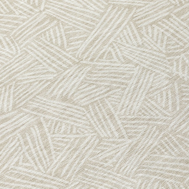9' X 12' Beige And Ivory Geometric Washable Indoor Outdoor Area Rug Homeroots Outdoor