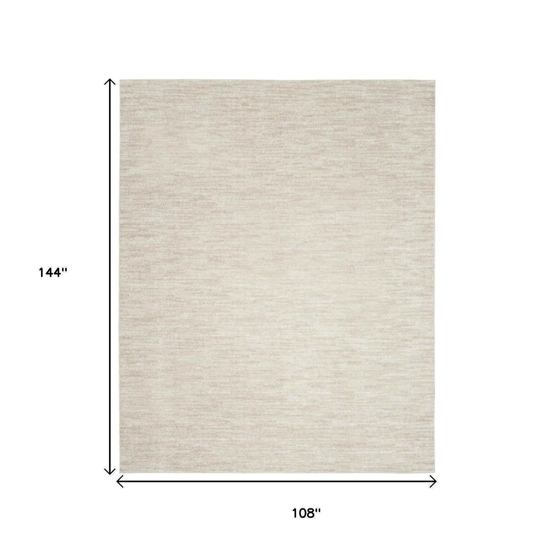 9' X 12' Beige And Ivory Indoor Outdoor Area Rug - GreatEagleInc