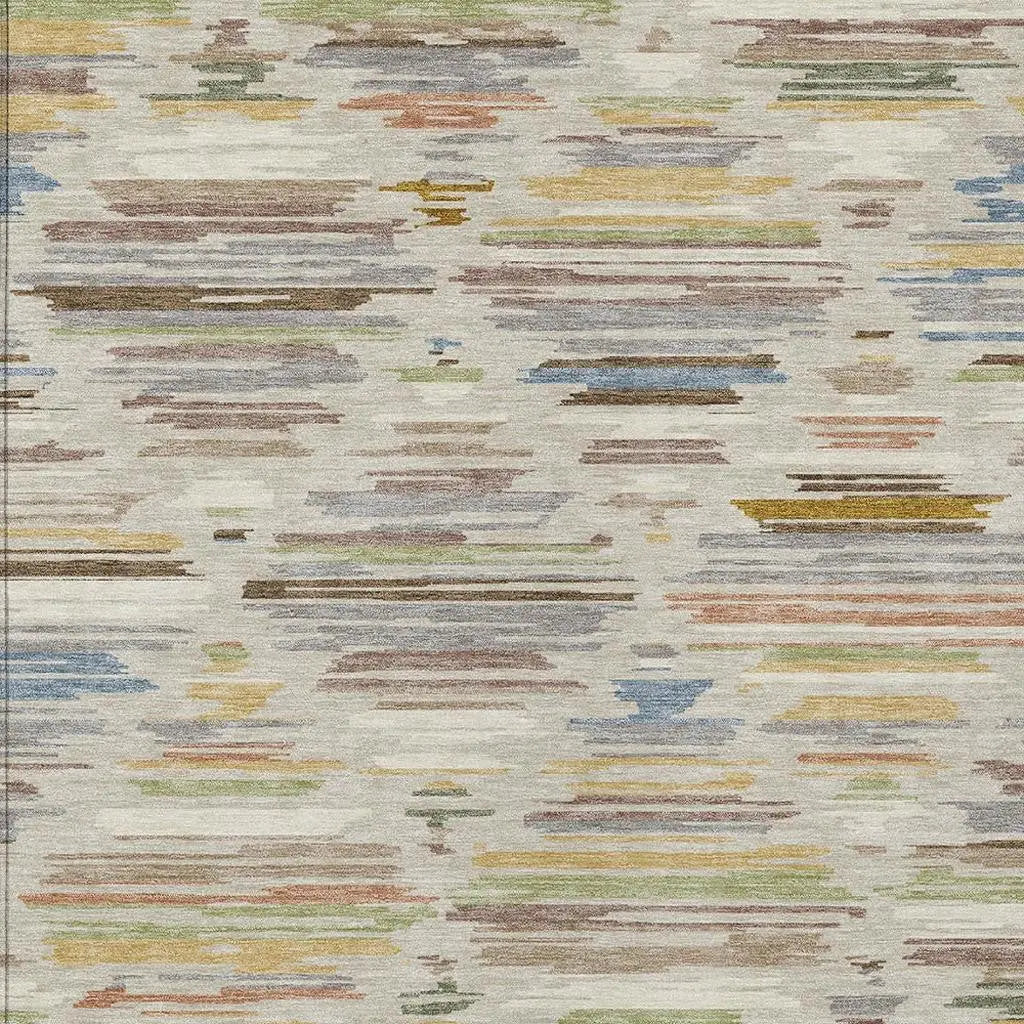 9' X 12' Beige And Ivory Southwestern Washable Indoor Outdoor Area Rug Homeroots Outdoor