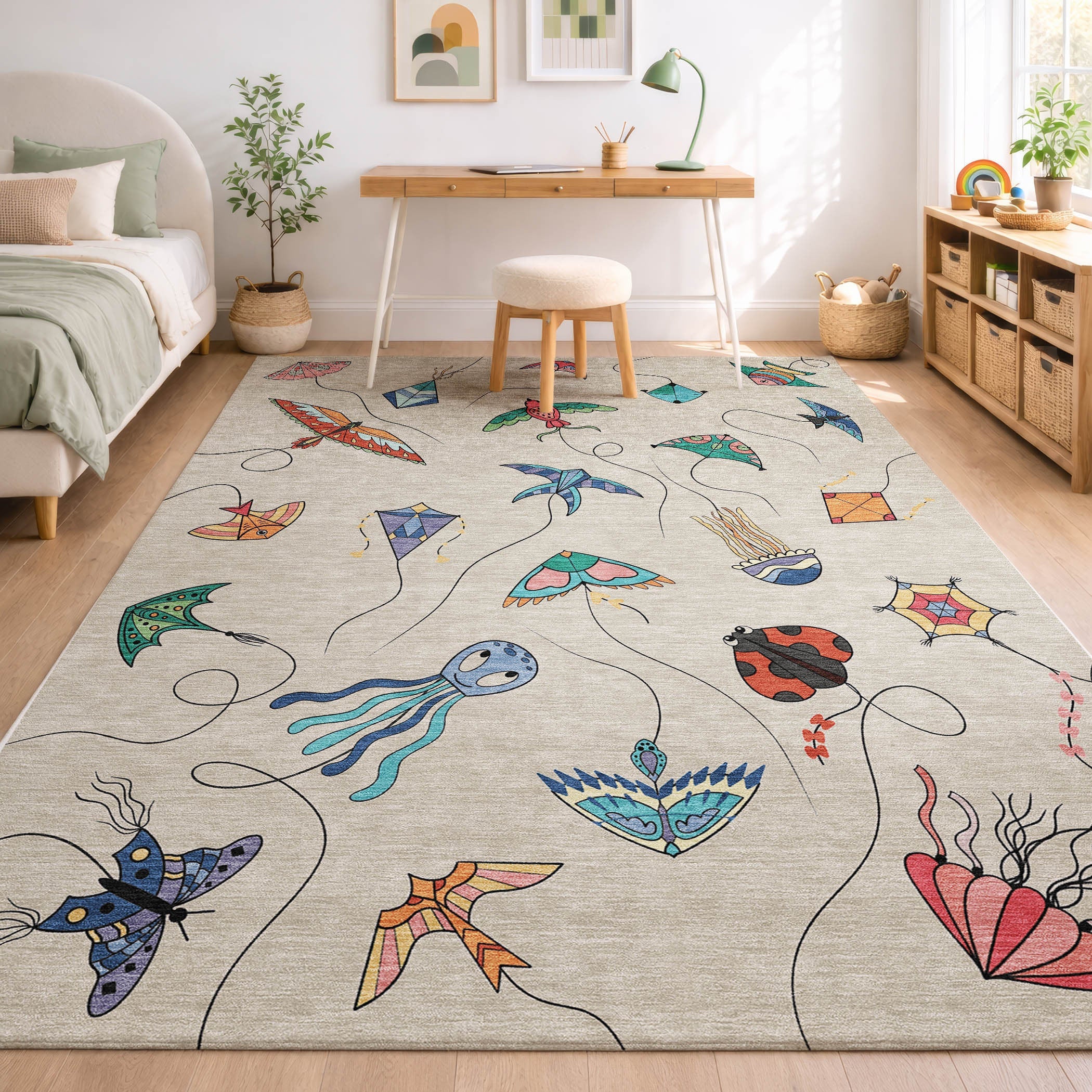 9' X 12' Beige And Orange Geometric Washable Indoor Outdoor Area Rug Homeroots Outdoor