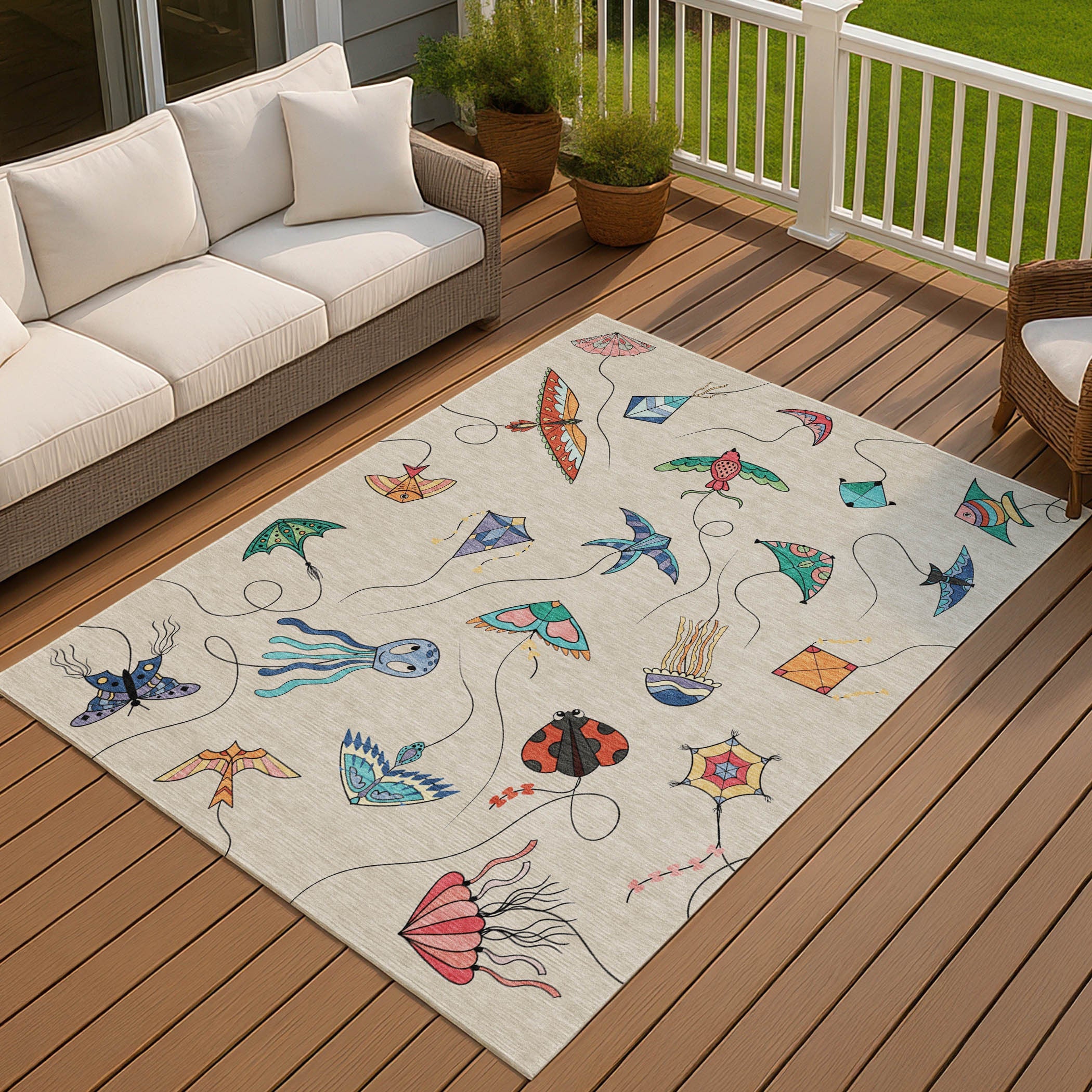 9' X 12' Beige And Orange Geometric Washable Indoor Outdoor Area Rug Homeroots Outdoor