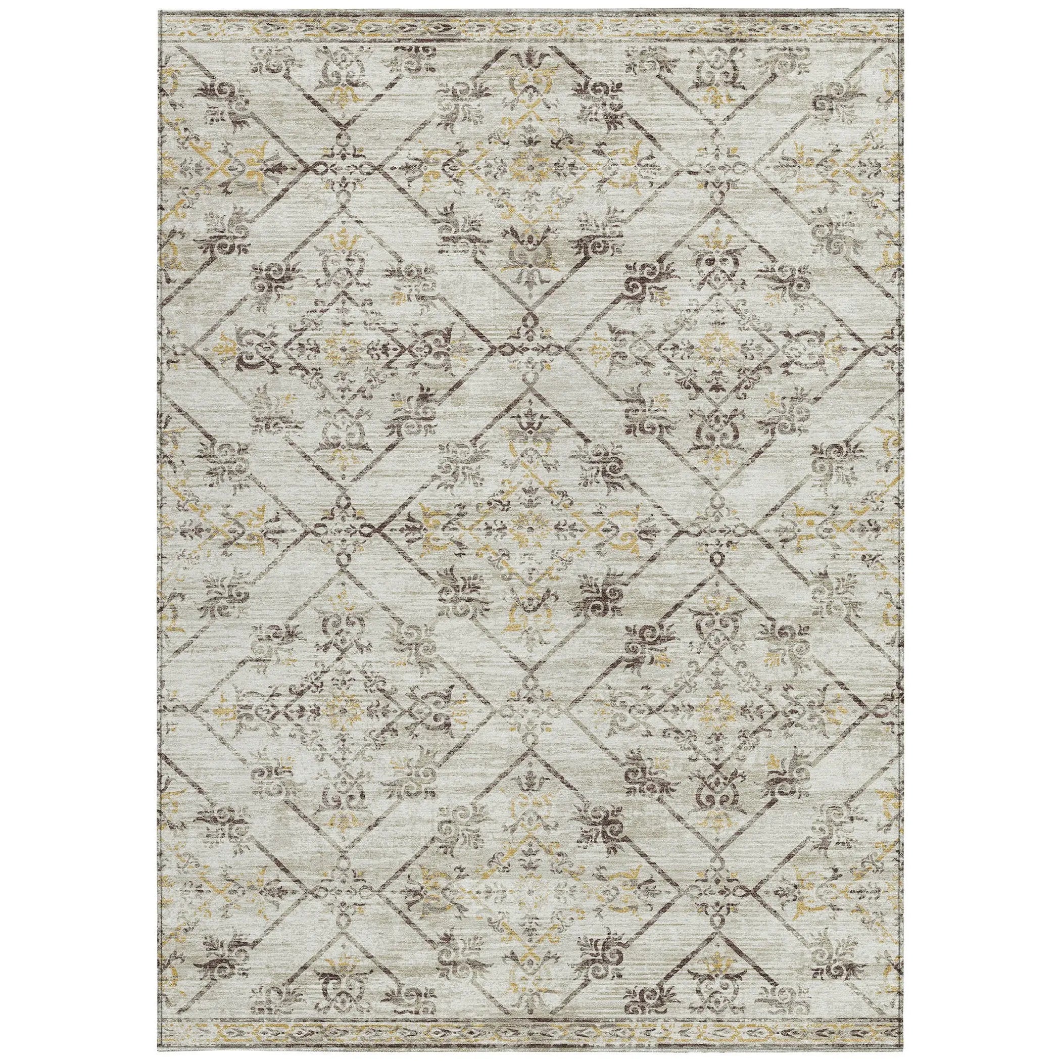 9' X 12' Beige And Sky Blue Geometric Washable Indoor Outdoor Area Rug Homeroots Outdoor