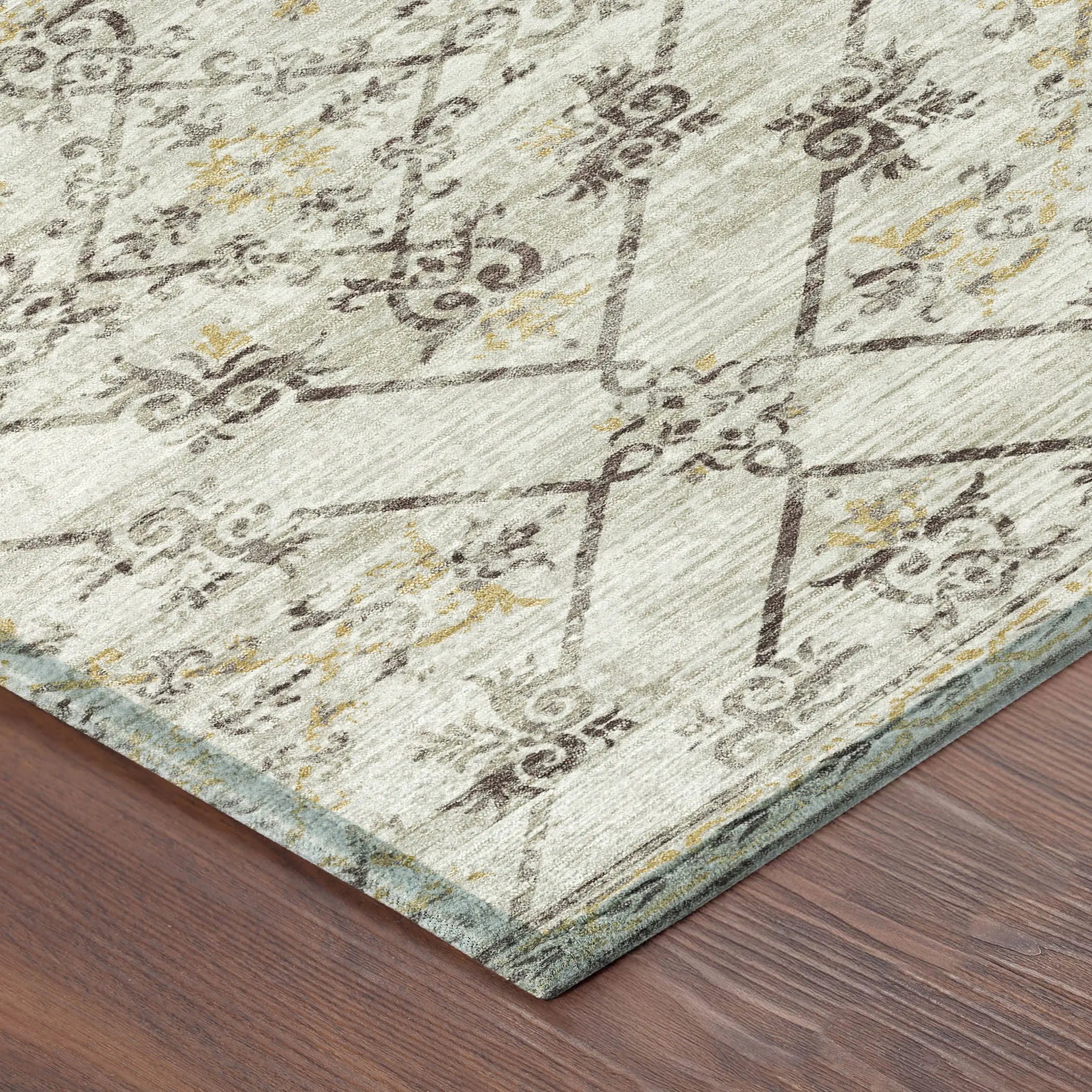 9' X 12' Beige And Sky Blue Geometric Washable Indoor Outdoor Area Rug Homeroots Outdoor