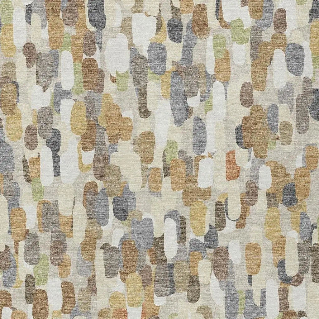 9' X 12' Beige And Taupe Abstract Washable Indoor Outdoor Area Rug Homeroots Outdoor